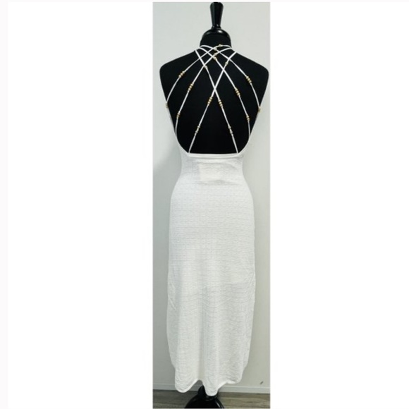 New Sandro knit White Embellished Dress 42 - Picture 7 of 10